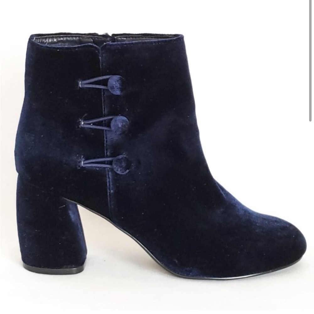 Nine West Navy Velvet Booties
